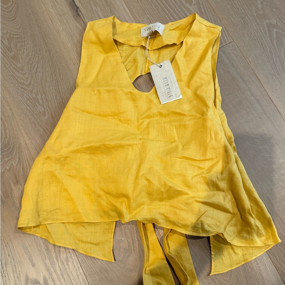 Moon River Mustard Yellow Sleeveless Tank Top